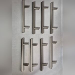 Set of 8 Brushed Nickel Cabinet / Drawer Handles 5” Bar Pulls‎ – Hardware Lot